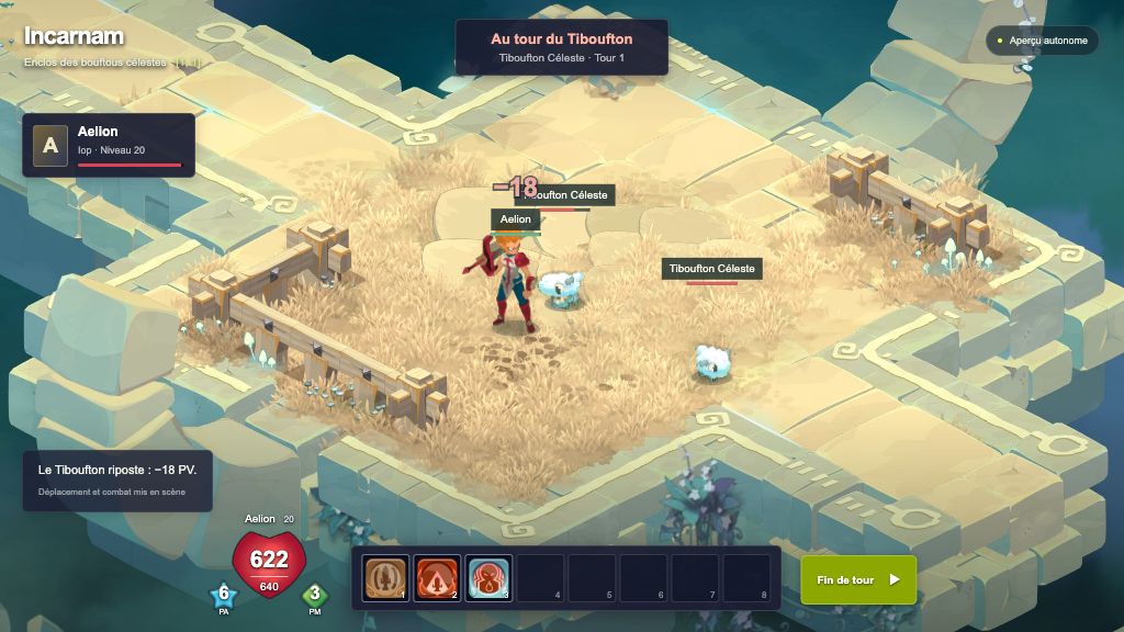 Une scène de jeu dans Dofuslash.